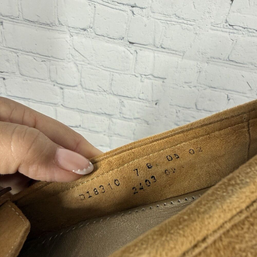 Cole Haan Tan Suede Loafers Women Size 7 Slip On Moc Toe Driving Flats - Picture 12 of 14
